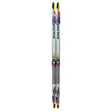 SALOMON EQUIPE 10 JR SKATE UŻYWANE NARTY BIEGOWE JUNIORSKIE Z WIĄZANIEM SNS PROFIL 126 CM (20-30 KG)