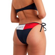 DAMSKIE MAJTKI KĄPIELOWE TOMMY HILFIGER CHEEKY STRING SIDE TIE DESERT SKY ROZMIAR XS