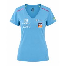 Nowa damska koszulka Salomon Polylogo Score Blue, rozmiar S