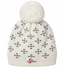 NOWA CZAPKA ZIMOWA SKI AUSTRIA POMPON BEANIE OFFWHITE/BLACK WEŁNA