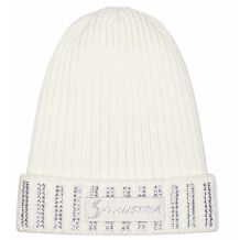 NOWA CZAPKA ZIMOWA SKI AUSTRIA POMPON BEANIE BEIGE WEŁNA