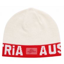 NOWA CZAPKA ZIMOWA SKI AUSTRIA BEANIE OFFWHITE/RED WEŁNA