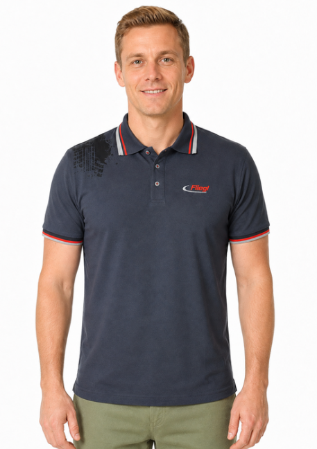 NOWA MĘSKA KOSZULKA POLO FLIEGL NAVY ROZMIAR S