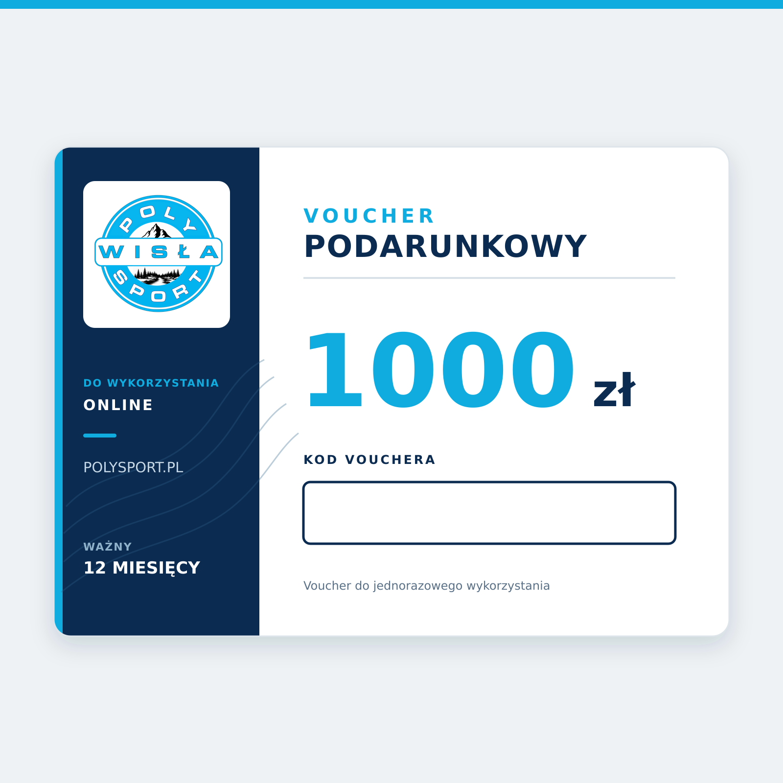KOD PODARUNKOWY (VOUCHER) NA ZAKUPY ONLINE W KWOCIE 1000 ZŁ
