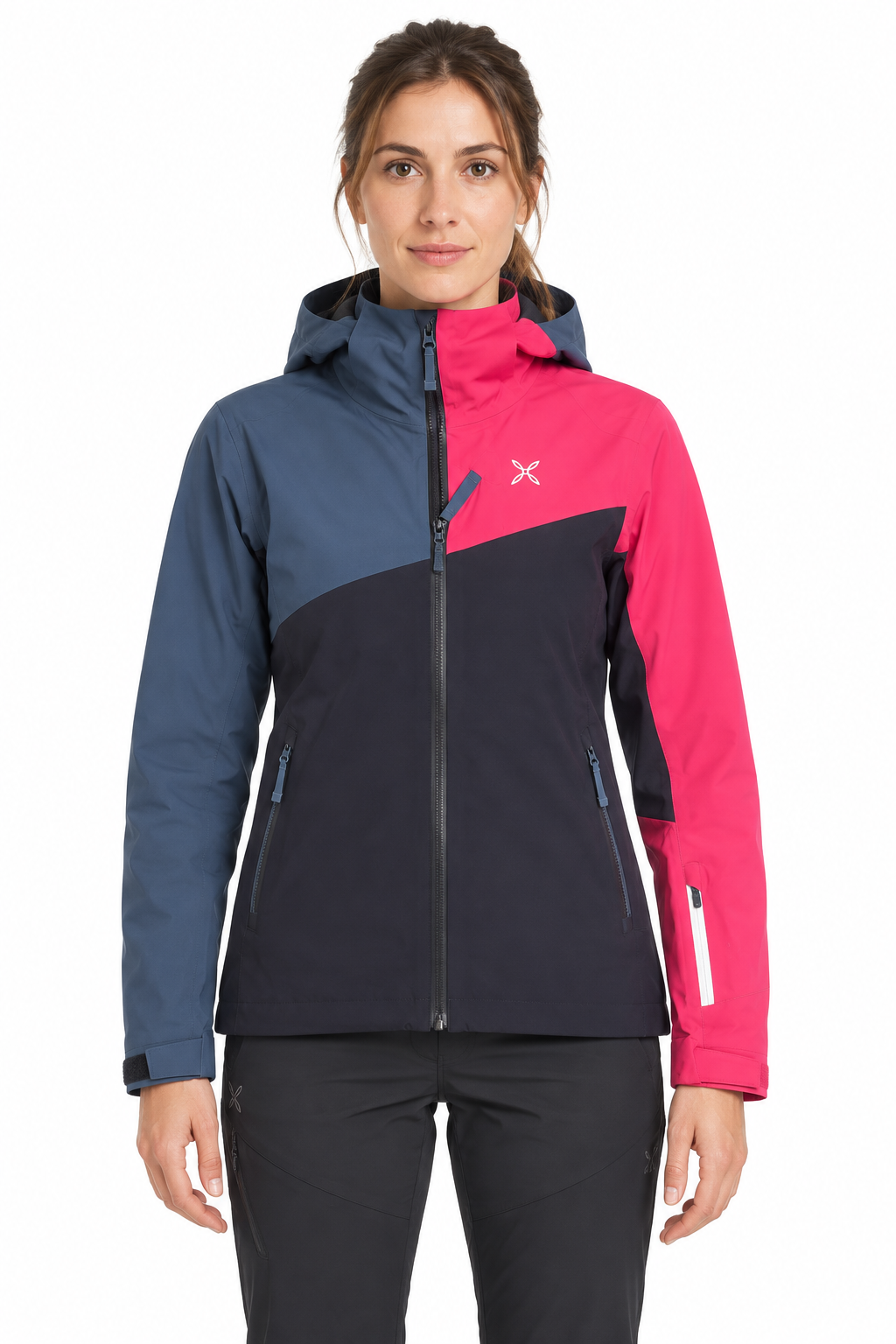 NOWA DAMSKA KURTKA MONTURA SKI COLOR PERTEX JACKET BLACK/ROSE/STEEL BLUE ROZMIAR S