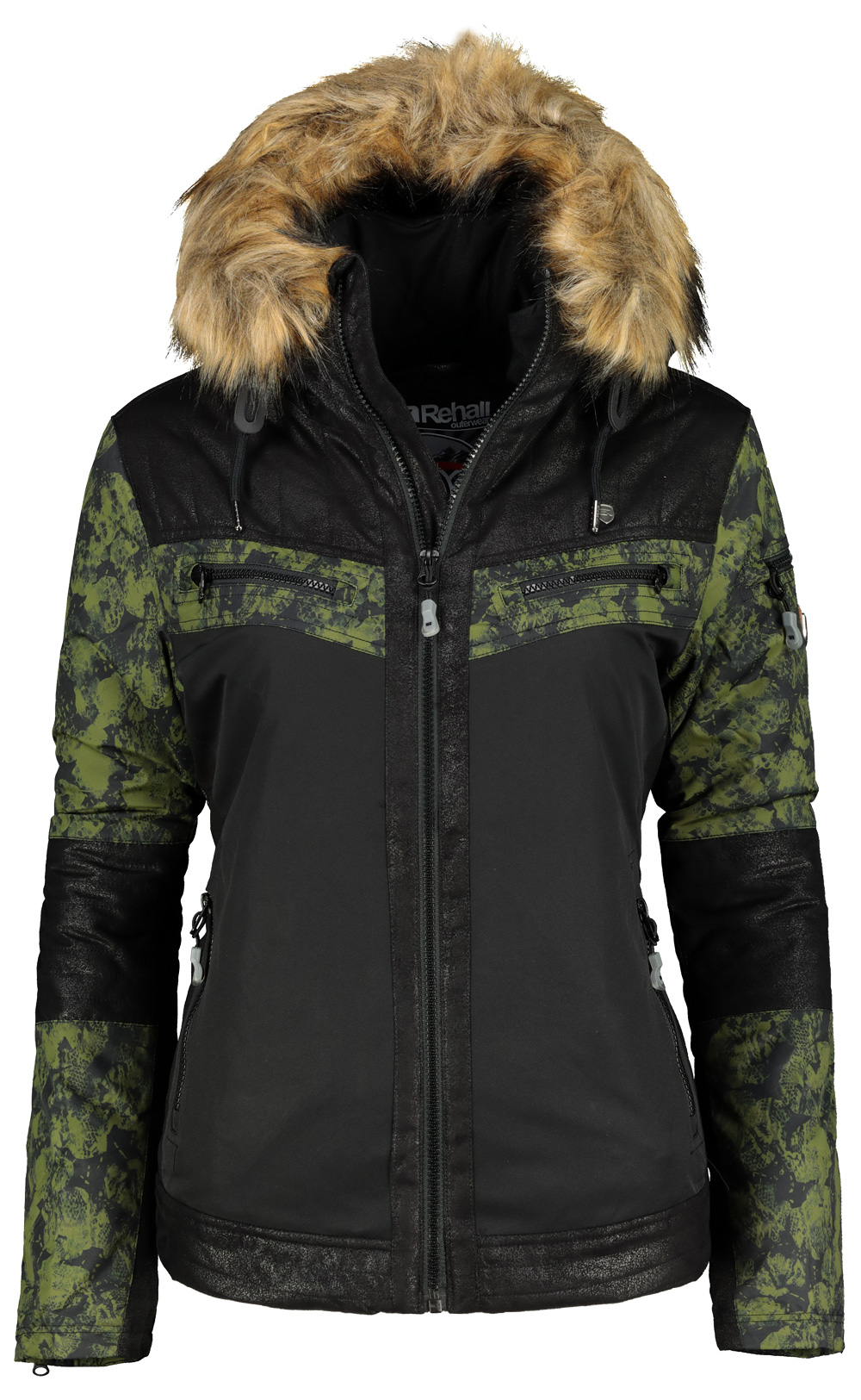 NOWA DAMSKA KURTKA NARCIARSKA/SNOWBOARDOWA REHALL HANNAH-R BLACK/CESS GREEN ROZMIAR S