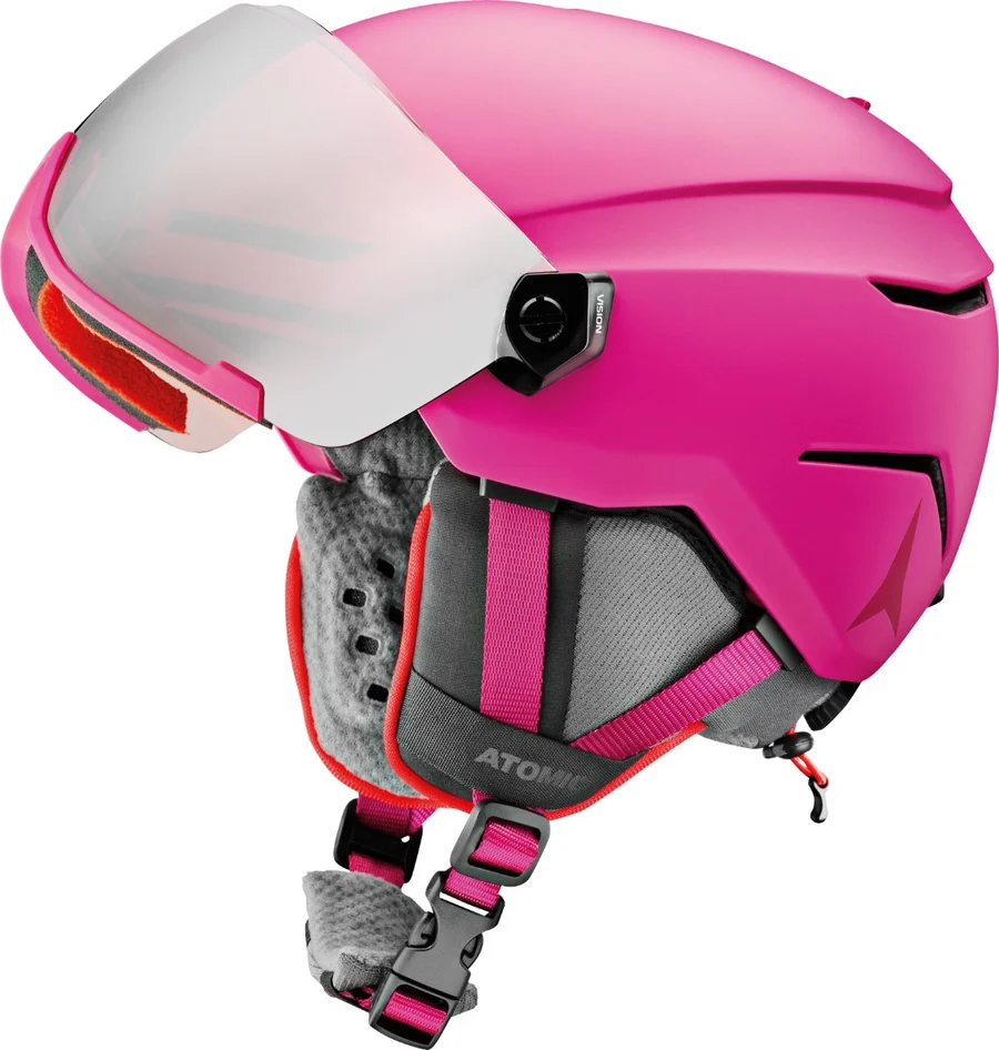 NOWY DZIECIĘCY KASK NARCIARSKI Z SZYBĄ ATOMIC SAVOR VISOR JR PINK ROZMIAR XS (48-52 CM)