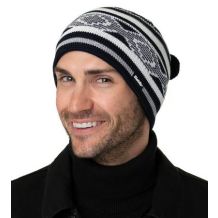 NOWA CZAPKA EISBAR GITTI BEANIE NIGHT/LIGHT GREY - MERINO