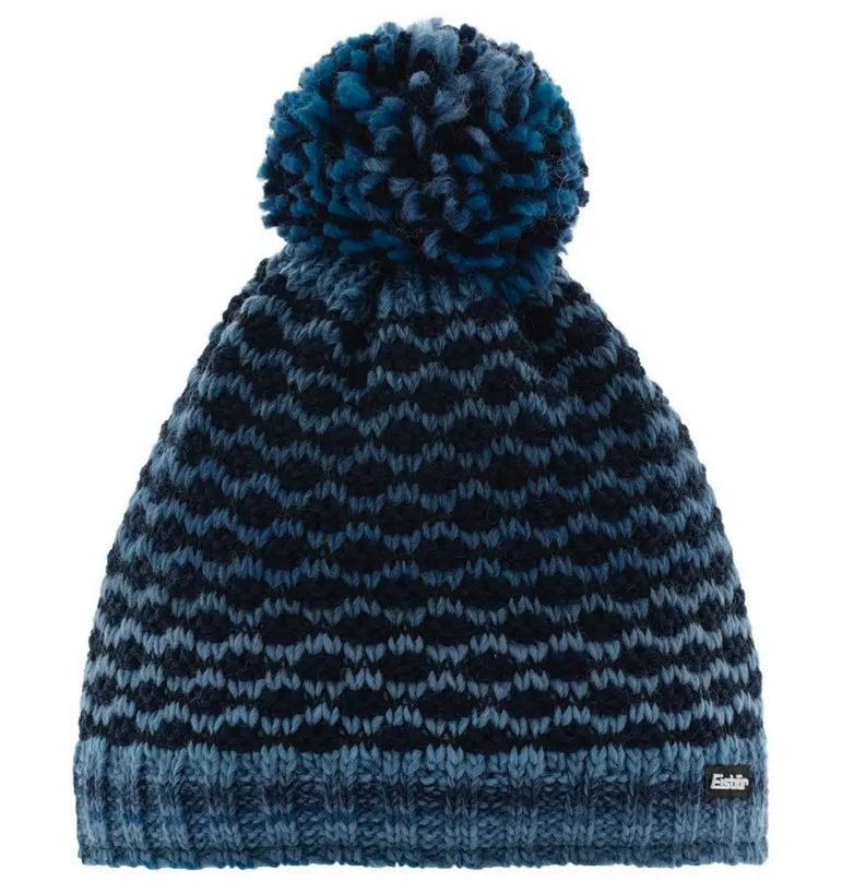 NOWA CZAPKA EISBAR STRAVO POMPON BEANIE BLUE JEANS - MERINO