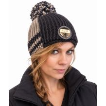 NOWA DAMSKA CZAPKA EISBAR LAYLA LUX BEANIE BLACK/BEIGE