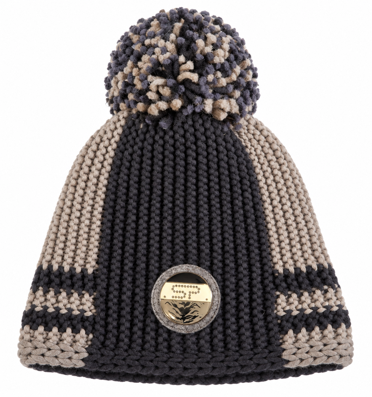 NOWA DAMSKA CZAPKA EISBAR LAYLA LUX BEANIE BLACK/BEIGE