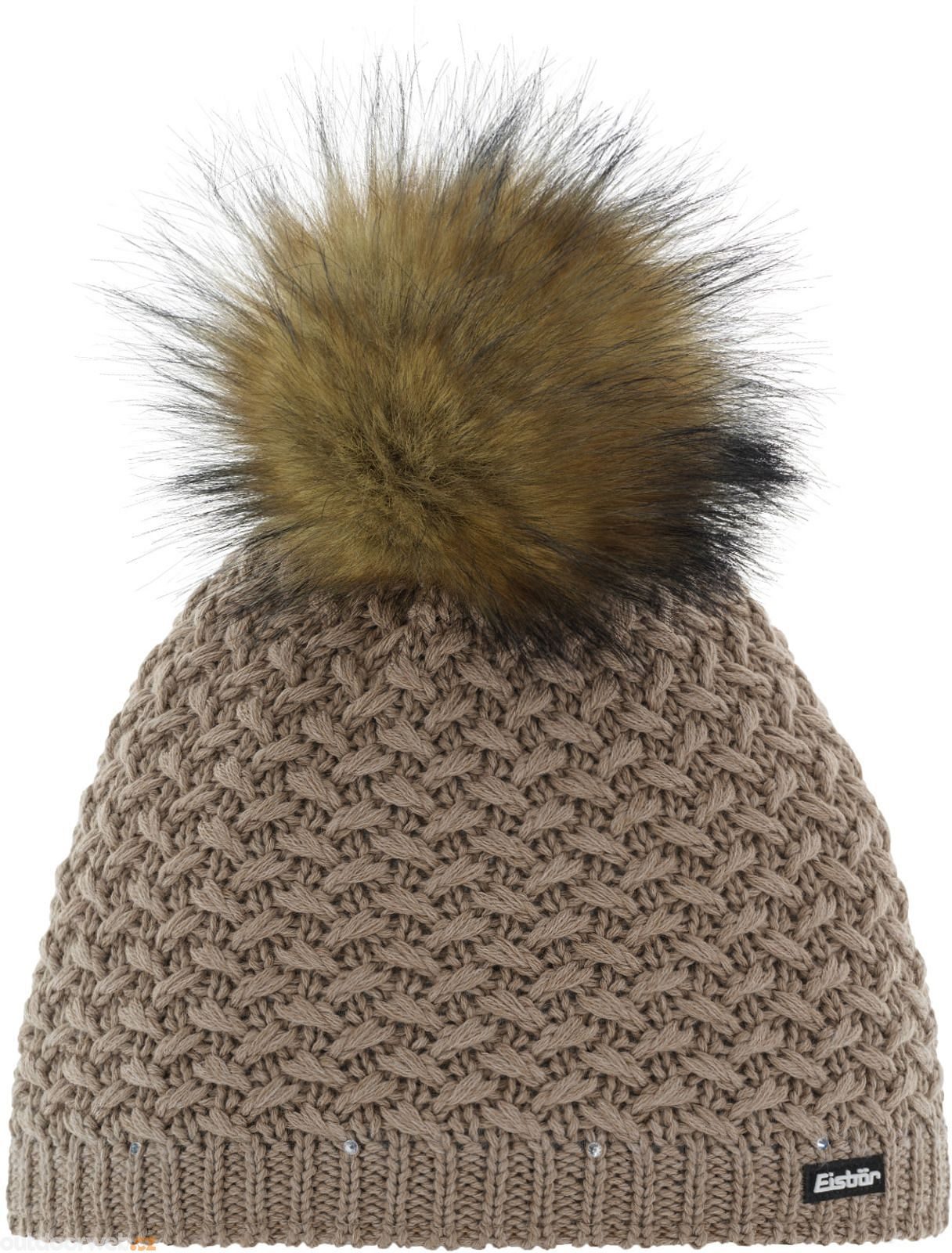 NOWA DAMSKA CZAPKA EISBAR SHANITA LUX CRYSTAL BEANIE BEIGE MERINO