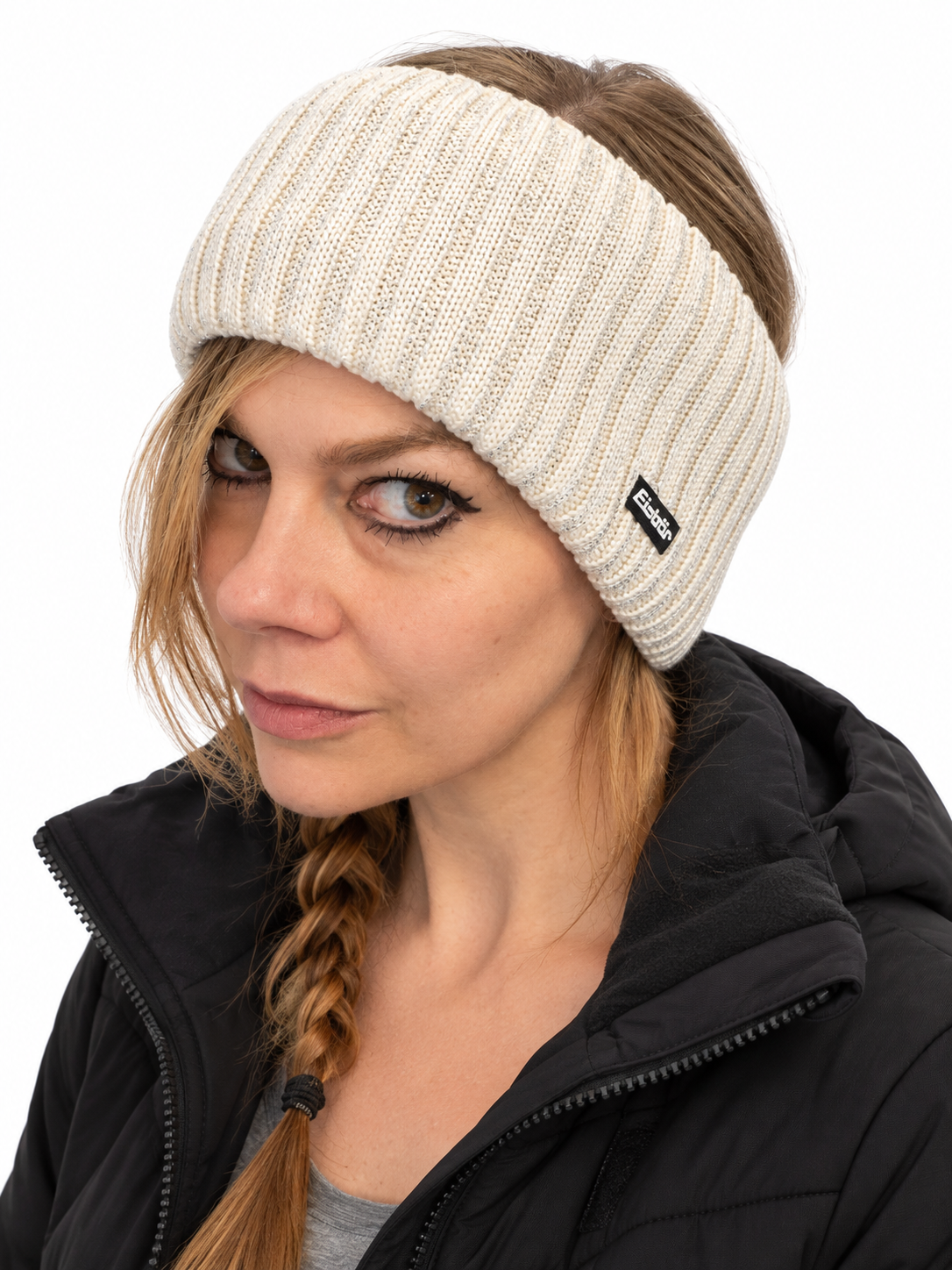 NOWA OPASKA EISBAR GRANIA HEADBAND WHITE/SILVER - 50% MERINO