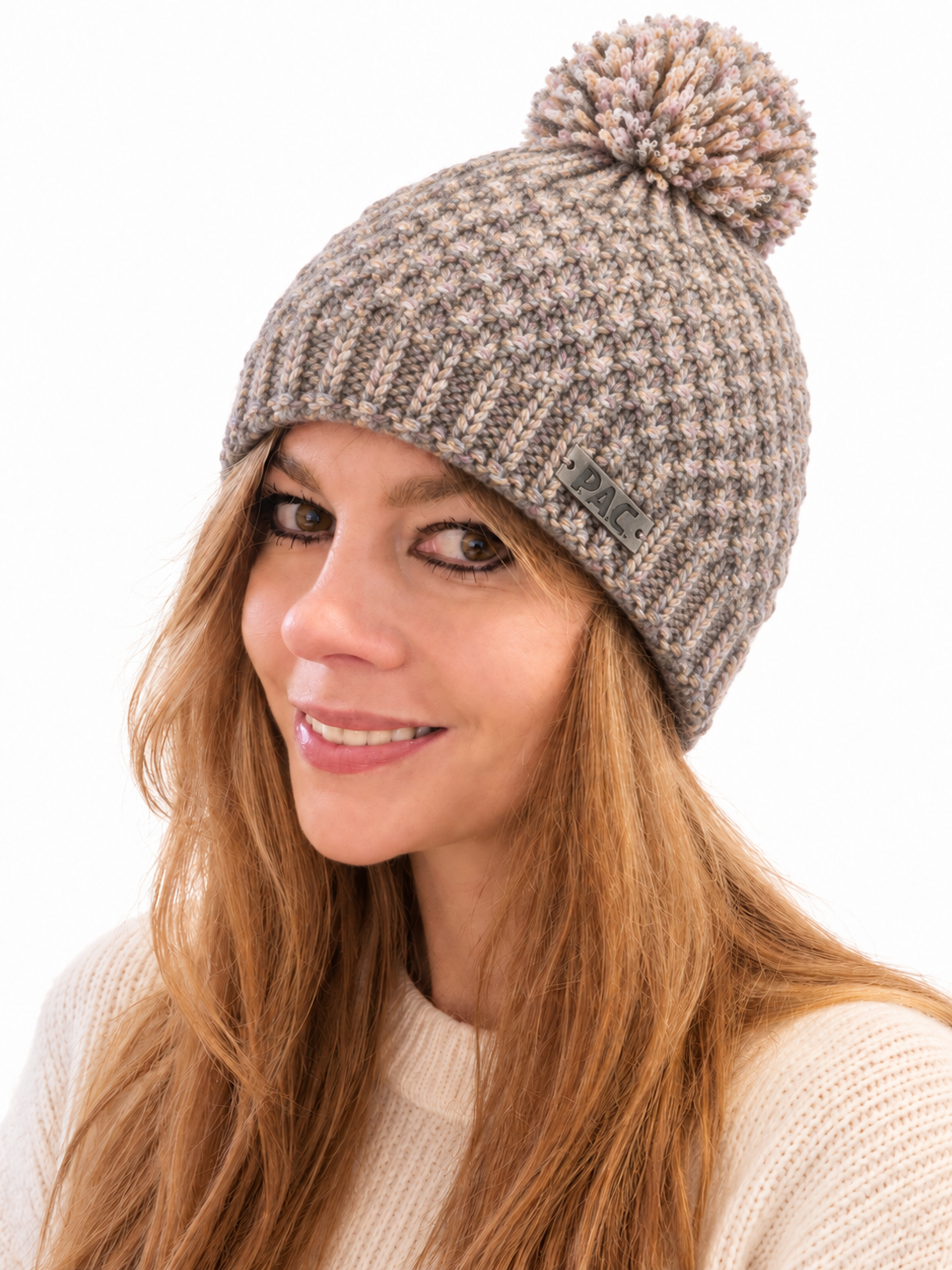 NOWA CZAPKA PAC MELDRA BEANIE OS ROSE GREY MELANGE