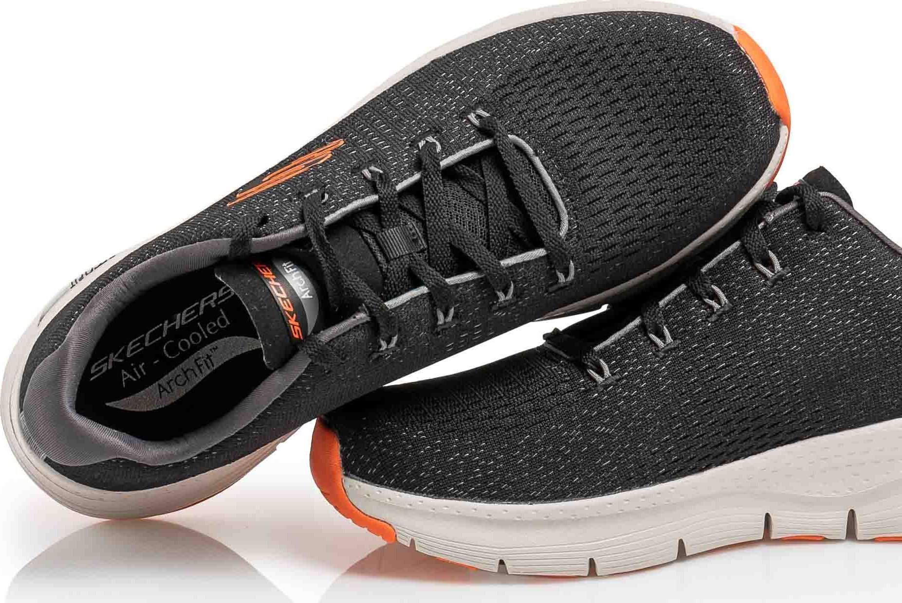 NOWE MĘSKIE BUTY SKECHERS ARCH FIT TAKAR BLACK/ORANGE ROZMIAR 42/27 CM