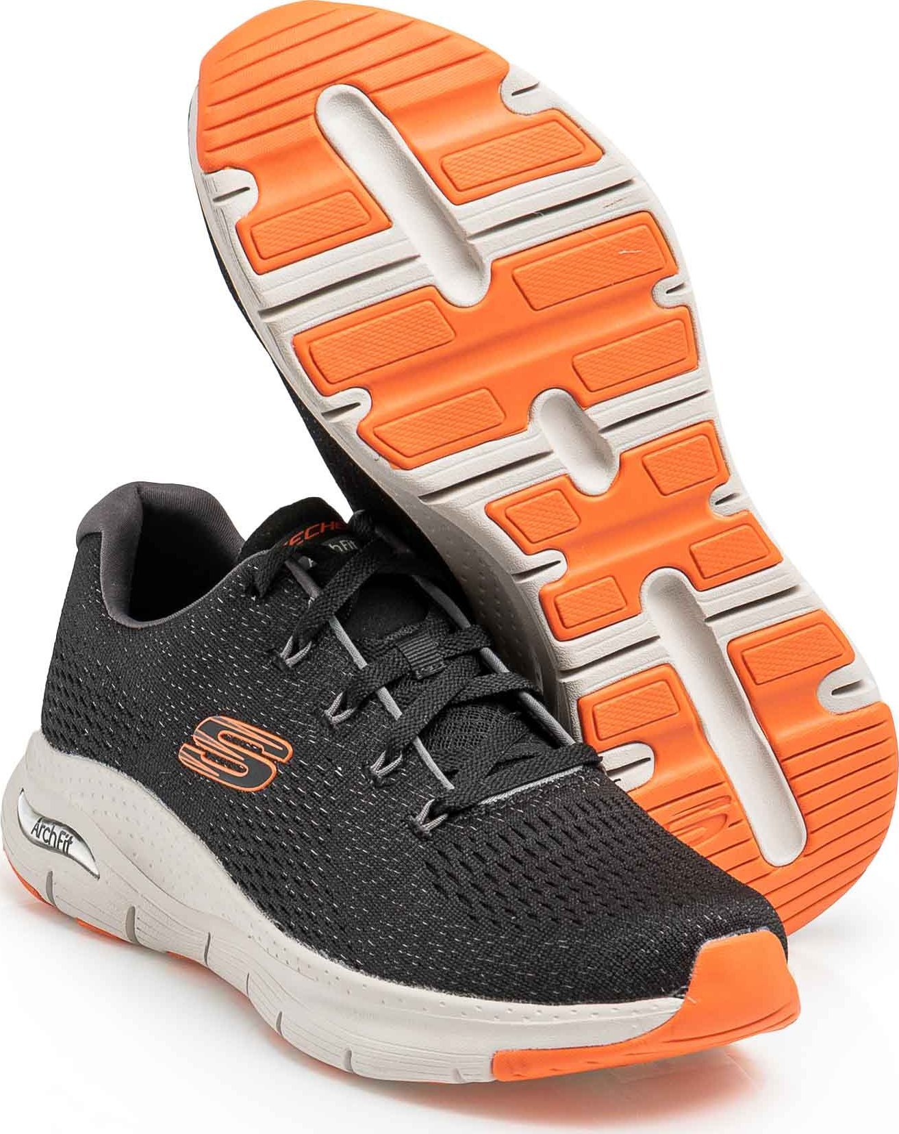 NOWE MĘSKIE BUTY SKECHERS ARCH FIT TAKAR BLACK/ORANGE ROZMIAR 42/27 CM