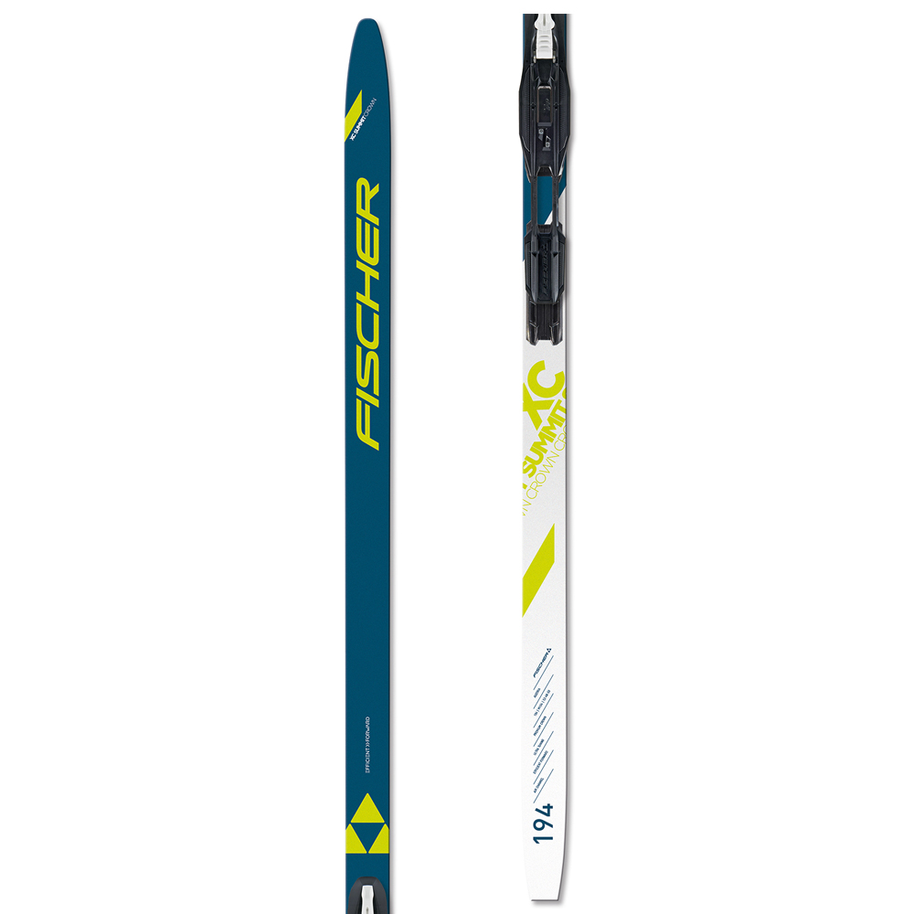 FISCHER SUMMIT CROWN YELLOW NOWE NARTY BIEGOWE Z ŁUSKĄ + WIĄZANIE COMFORT DŁUGOŚĆ 199 CM <is>