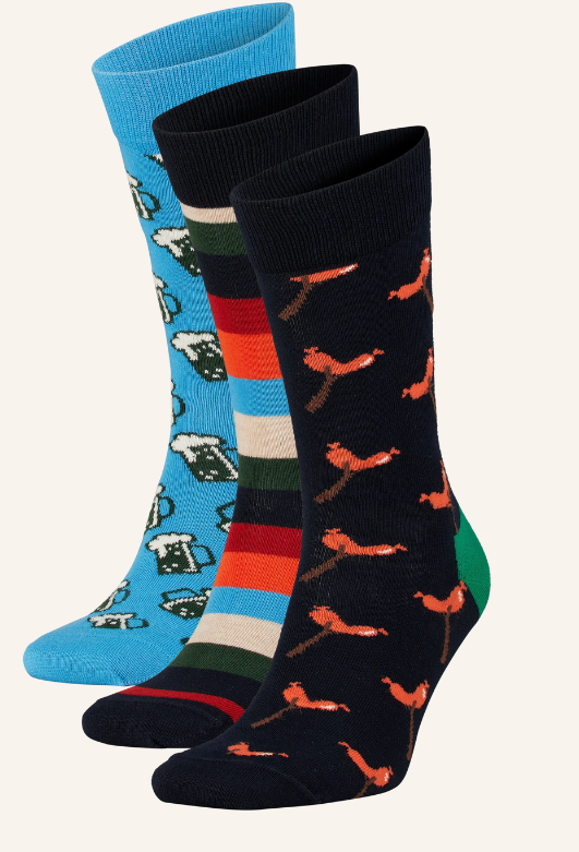 SKARPETY HAPPY SOCKS WURST AND BEER GIFT SET 3PAK ROZMIAR 36-40
