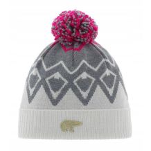 NOWA DAMSKA CZAPKA EISBAR ZIGGY POMPON BEANIE WHITE/GREY MERINO