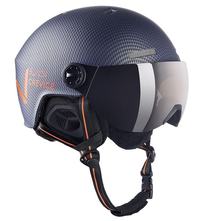 Nowy kask narciarski Black Crevice Solden Navy Carbon s2, rozmiar 51-54 cm
