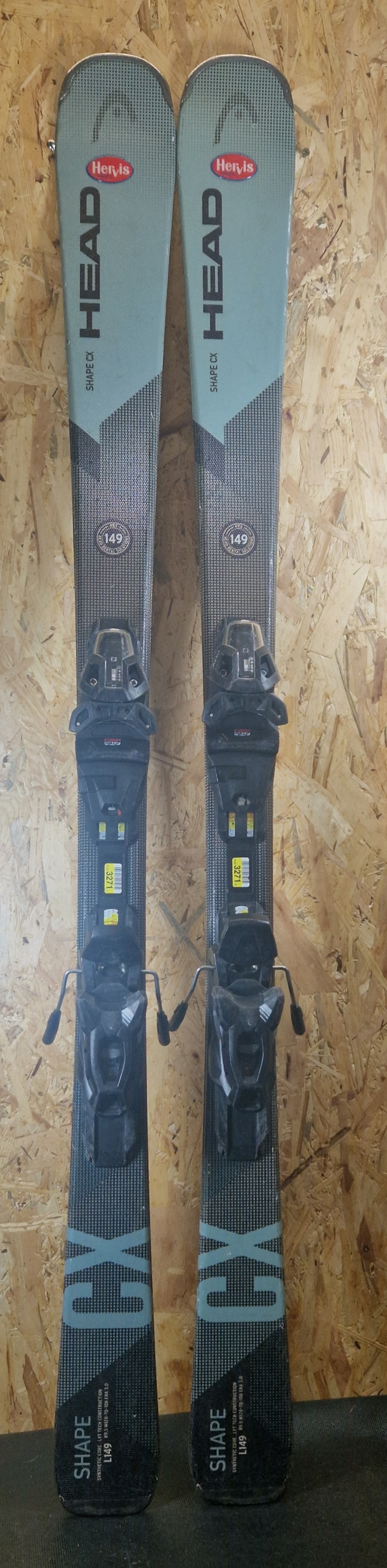 UŻYWANE NARTY ZJAZDOWE HEAD SHAPE CX 149 CM Z WIĄZANIAMI (GOTOWE DO JAZDY)