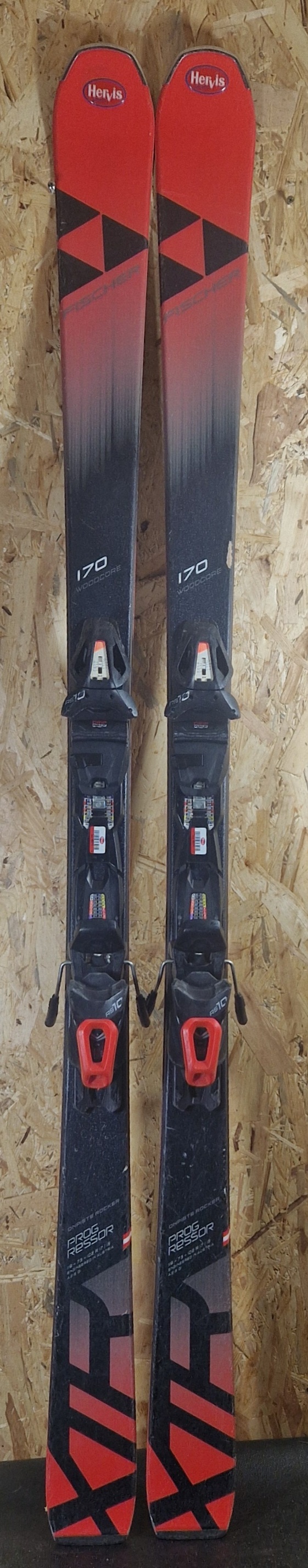 UŻYWANE NARTY ZJAZDOWE FISCHER PROGRESSOR WOODCORE 170 CM Z WIĄZANIAMI FISCHER RS10 (PRZYGOTOWANE DO JAZDY)