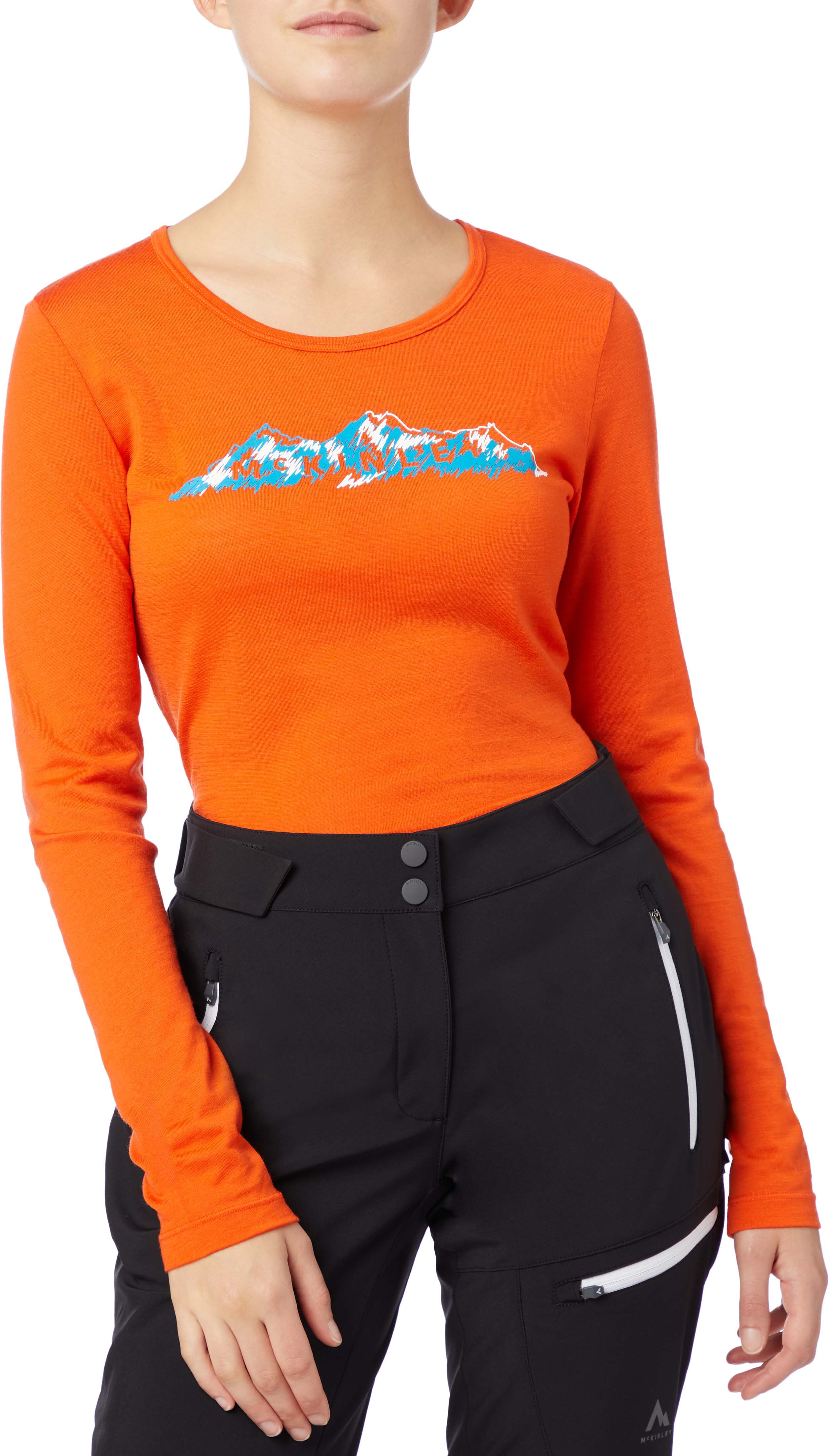 NOWA DAMSKA KOSZULKA MCKINLEY HICKS LS MERINO ORANGE ROZMIAR 48(3XL)