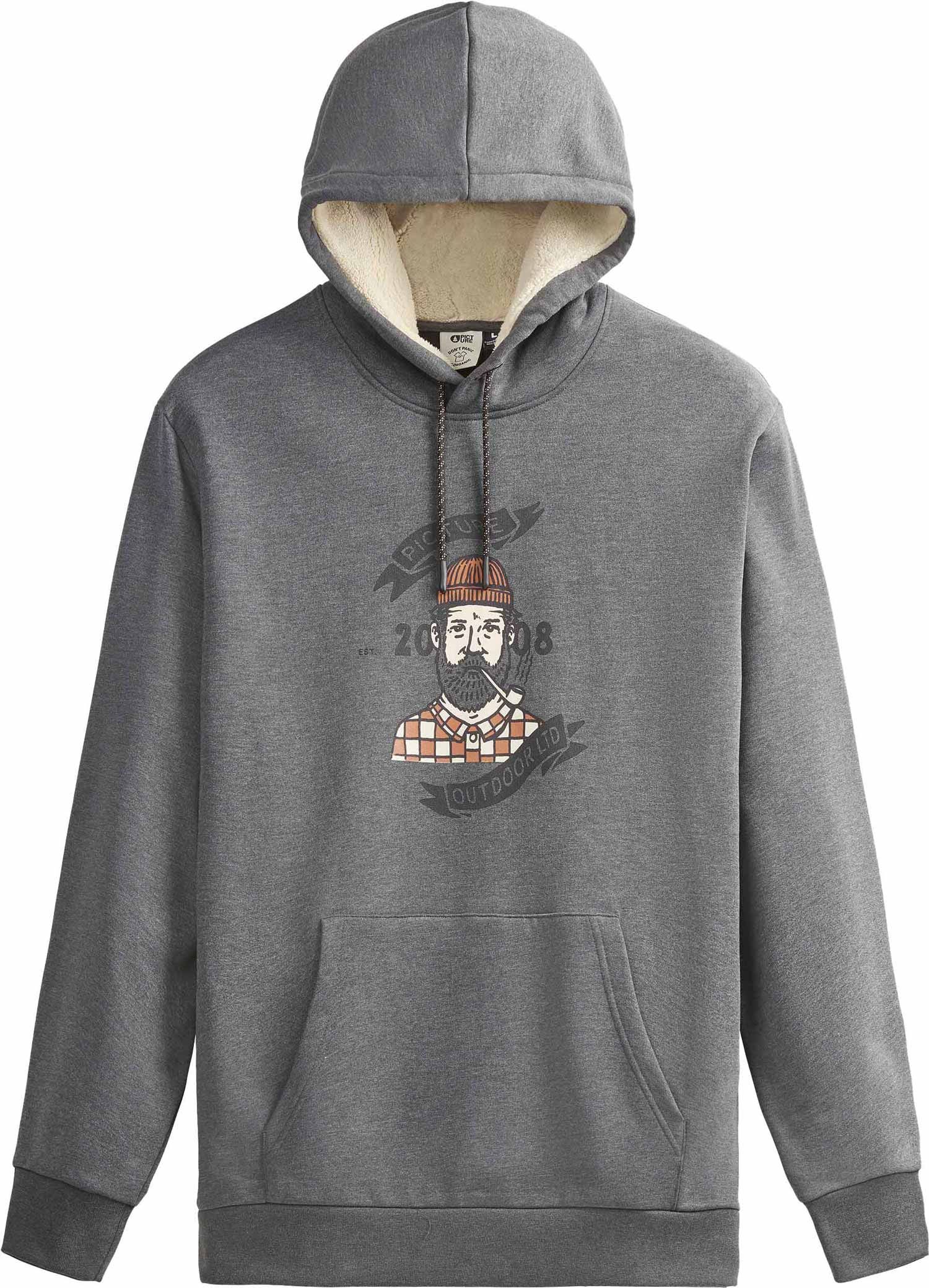 NOWA MĘSKA BLUZA PICTURE ORGANIC CHUCHIE PLUSH HOODIE DARK GREY ROZMIAR M